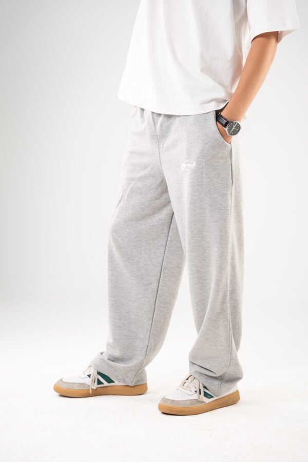 Gray wideleg sweatpants